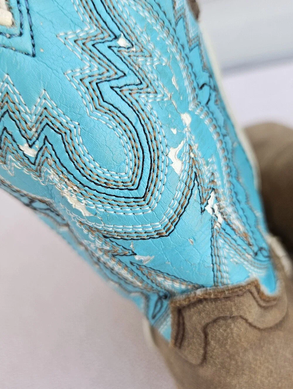 Ariat Bristo Square Toe Western Cowboy Boots Toddler SZ 10 Brown Turquoise